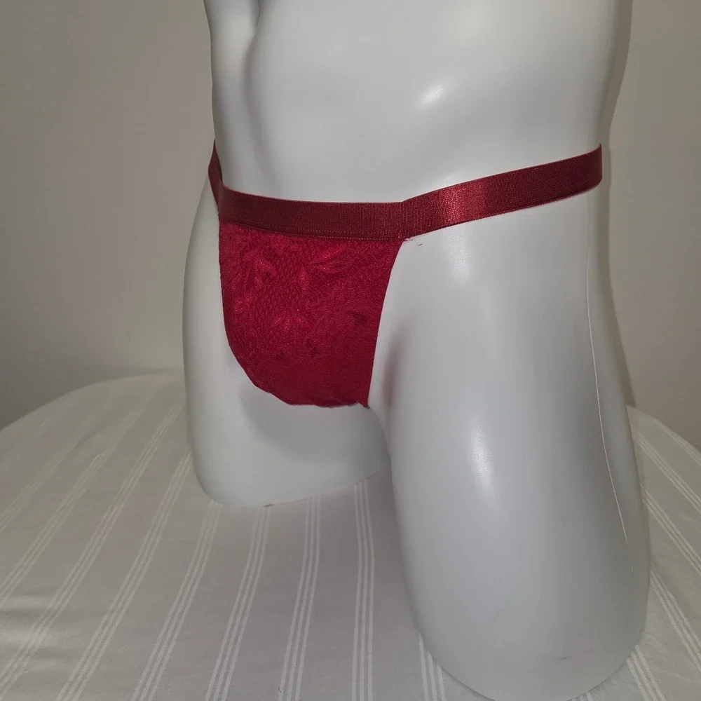 Cosabella Italian Mystic Red Lace Mid-Rise Men's Thong Stretch Underwear